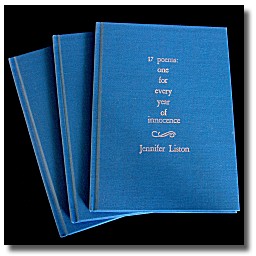 Jennifer Liston's 2nd poetry collection, 17 poems...